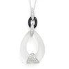 Once Upon A Diamond Earrings White Gold Frosted Crystal Pendant with Diamonds in White Gold and Onyx