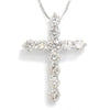 Once Upon A Diamond Pendant Necklace White Gold Round Diamond Cross Pendant Necklace White Gold 1.45ctw
