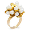 Once Upon A Diamond Rings Yellow Gold Gold Leaf Cultured Pearl Cluster Ring Yellow Gold