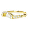 Once Upon A Diamond Band Round Diamond Curved Wedding Band with Filigree in 18kt Yellow Gold .37ctw