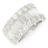 Once Upon A Diamond Band White Gold 4.73ctw Round & Baguette Diamond Wide Cigar Band 14K