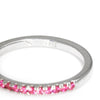 Round Ruby Stackable Wedding Band 14K White Gold .19ctw