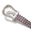 Once Upon A Diamond Bracelet White & Black Oxidized Gold Certified Pink & Purple Sapphire Belt Buckle Bracelet with Diamonds
