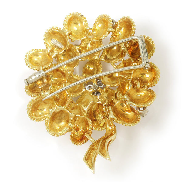 Vintage Italian Diamond Wreath Brooch Pin 18K Yellow Gold 1.00ctw - Once  Upon A Diamond