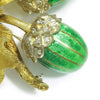 Once Upon A Diamond Earrings Yellow Gold & Platinum Vintage Diamond Acorn with Leaves Brooch 18K & Enamel
