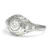 Once Upon A Diamond Engagement Ring White Gold Vintage Old European Cut Diamond Ring 18K White Gold .45ctw