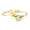 Once Upon A Diamond Engagement Ring Yellow Gold Round Diamond Solitaire Engagement Ring Set 14K Gold .45ct