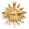 Once Upon A Diamond Pendant Brooch Yellow Gold Vintage Pearl Sun Pin Pendant 14K Yellow Gold
