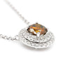 Once Upon A Diamond Pendant Necklace White Gold 0.67CT Fancy Brown Diamond Double Halo Pendant Necklace 18K