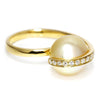 Once Upon A Diamond Ring Unique Golden South Sea Pearl Ring with Diamonds in 18kt Yellow Gold .30ctw 12MM