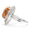 Once Upon A Diamond Ring White Gold Boulder Fossil Opal Halo Ring with Diamonds 18K White Gold 5.77ctw