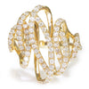 Once Upon A Diamond Ring Yellow Gold Round Diamond Crossover Swirl Ring 14K Yellow Gold 1.26ctw