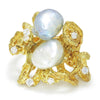 Once Upon A Diamond Ring Yellow Gold Vintage Baroque Pearl & Diamond Twig Ring 18K Yellow Gold