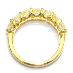 Once Upon A Diamond Band Yellow Gold 2.90ctw Natural Fancy Yellow Cushion Diamond Band 18K Yellow Gold