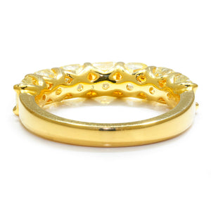 Once Upon A Diamond Band Yellow Gold 2.90ctw Natural Fancy Yellow Cushion Diamond Band 18K Yellow Gold