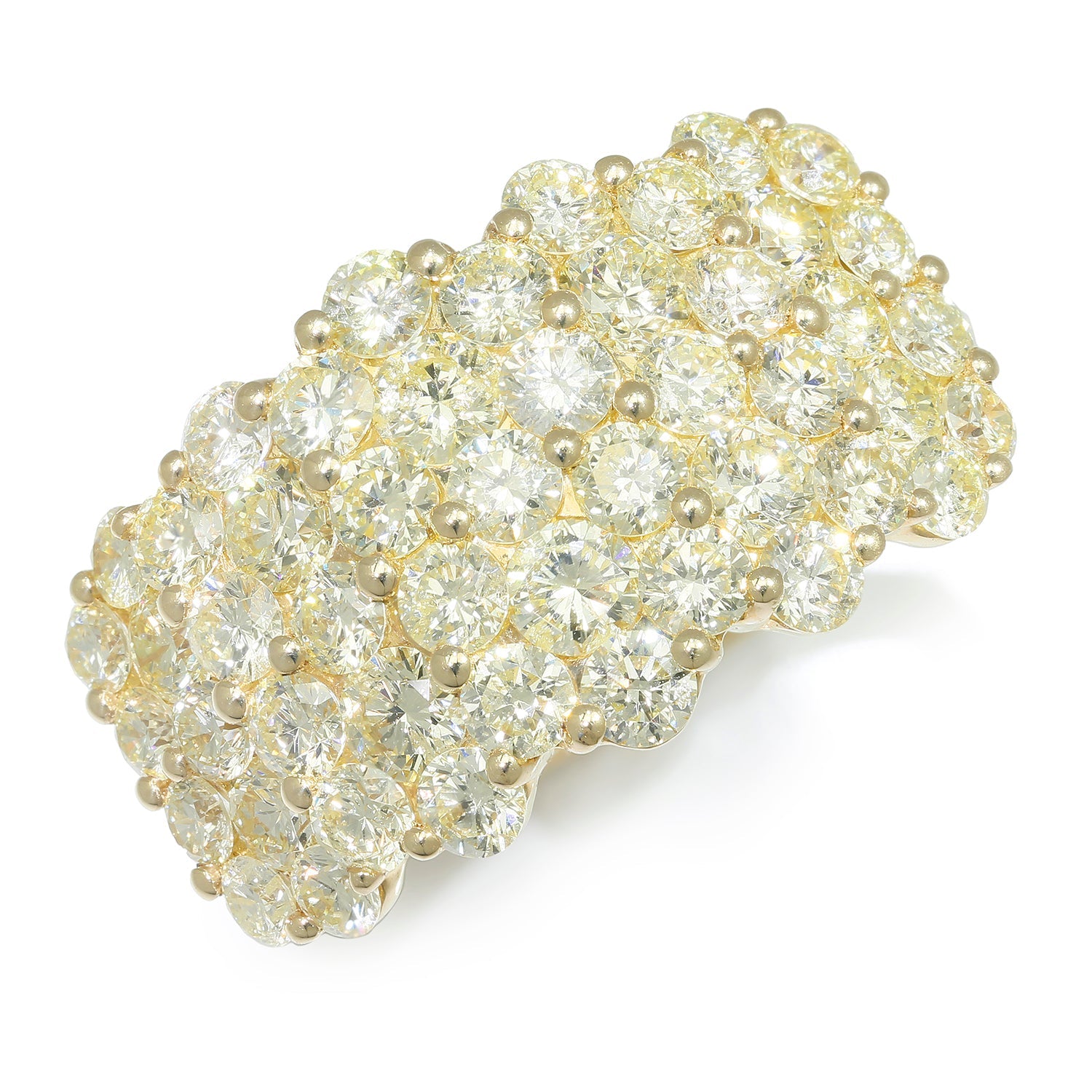 Once Upon A Diamond Band Yellow Gold 3.02ctw Round Light Yellow Diamond Band 14Kt Yellow Gold