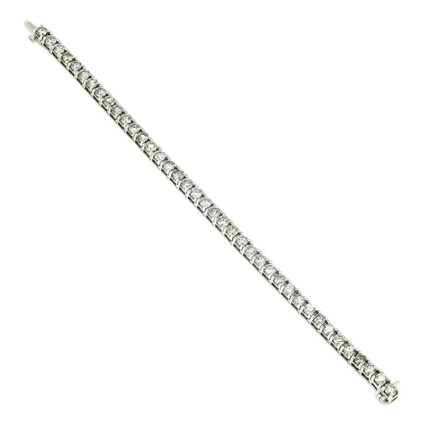 10.00 Carat Round Diamond Tennis Line Bracelet 14k White Gold 7" - Image 2