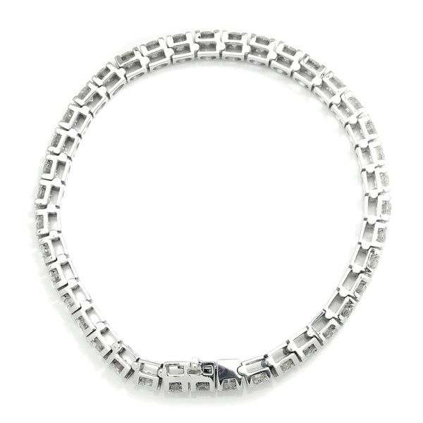 10.00 Carat Round Diamond Tennis Line Bracelet 14k White Gold 7" - Image 3