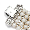 Once Upon A Diamond Bracelet White Gold Vintage Multi-Row Pearl Bracelet with Diamonds 18K White Gold