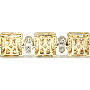 Once Upon A Diamond Bracelet White & Yellow Gold 10.00ctw Invisible Set Round & Baguette Diamond Bracelet Two-Tone Gold
