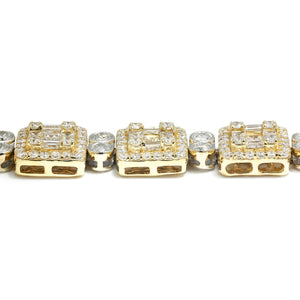 Once Upon A Diamond Bracelet White & Yellow Gold 10.00ctw Invisible Set Round & Baguette Diamond Bracelet Two-Tone Gold