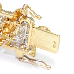 Once Upon A Diamond Bracelet White & Yellow Gold 9.00ctw Round Diamond Link Bracelet 18K White & Yellow Gold 6.25"