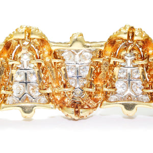 Once Upon A Diamond Bracelet White & Yellow Gold 9.00ctw Round Diamond Link Bracelet 18K White & Yellow Gold 6.25"