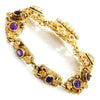 Once Upon A Diamond Bracelet Yellow Gold & Enamel Antique Filigree Amethyst Link Bracelet with Enamel in Gold