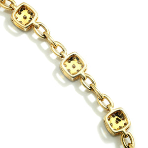 Once Upon A Diamond Bracelet Yellow Gold Round Diamond Station Link Bracelet 14K Yellow Gold 1.02ctw
