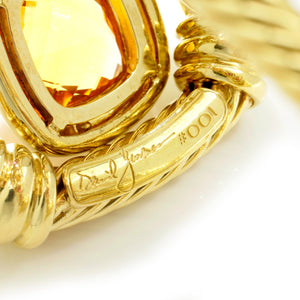 Once Upon A Diamond Bracelet Yellow Gold Signed #001 RARE David Yurman Mosaic Cuff 18K Diamonds & Gems