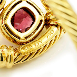 Once Upon A Diamond Bracelet Yellow Gold Signed #001 RARE David Yurman Mosaic Cuff 18K Diamonds & Gems