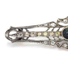 Once Upon A Diamond Brooch White Gold Antique Sapphire & Diamond Open Filigree Brooch Pin 925 14K