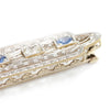 Once Upon A Diamond Brooch White Gold Antique Sapphire & Topaz Open Filigree Brooch Pin 14K White Gold