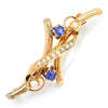 Once Upon A Diamond Brooch Yellow Gold Antique Sapphire & Seed Pearl Brooch Pin 14K Yellow Gold