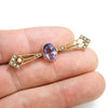 Once Upon A Diamond Brooch Yellow Gold Victorian Amethyst & Seed Pearl Brooch Pin 14K Yellow Gold