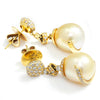 Once Upon A Diamond Earrings White Gold Teardrop Golden South Sea Pearl Earrings with Diamonds 18K