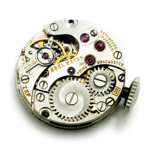 Once Upon A Diamond Earrings White & Yellow Gold Vintage Ebel Flip-Top Lady's Diamond Manual Wind Watch 14K