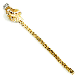 Once Upon A Diamond Earrings White & Yellow Gold Vintage Ebel Flip-Top Lady's Diamond Manual Wind Watch 14K