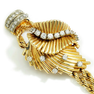 Once Upon A Diamond Earrings White & Yellow Gold Vintage Ebel Flip-Top Lady's Diamond Manual Wind Watch 14K