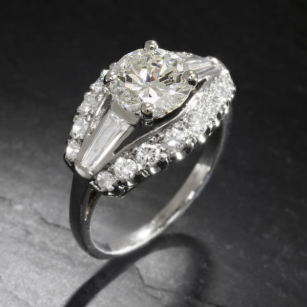 GIA Certified Vintage Round Diamond Ring in Platinum 3.07ctw - Image 3