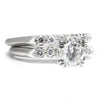 Once Upon A Diamond Engagement Ring Platinum Round Diamond Vintage Wedding Ring Bridal Set Platinum 1.15ctw