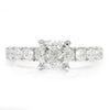 Once Upon A Diamond Engagement Ring White Gold GIA 2.01CT Cushion Diamond Engagement Ring with Accents 18K