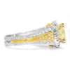 Once Upon A Diamond Engagement Ring White & Yellow Gold 2.01CT Natural Fancy Yellow Princess Diamond Ring 18K