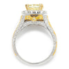 Once Upon A Diamond Engagement Ring White & Yellow Gold 2.01CT Natural Fancy Yellow Princess Diamond Ring 18K