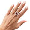 Once Upon A Diamond Engagement Ring White & Yellow Gold GIA Certified Ruby Halo Ring with Diamonds 18K Gold 6.57ctw