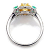 Once Upon A Diamond Engagement Ring White & Yellow Gold Natural Fancy Yellow Oval Diamond Ring with Emerald Accents 18K