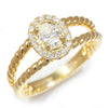Once Upon A Diamond Engagement Ring Yellow Gold Oval Diamond Halo Ring with Accents 18K Yellow Gold 0.46ctw