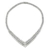 Once Upon A Diamond Necklace Platinum 34.13ctw Diamond V-Shaped Statement Necklace in Platinum