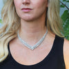Once Upon A Diamond Necklace Platinum 34.13ctw Diamond V-Shaped Statement Necklace in Platinum