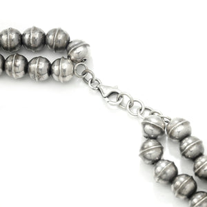 Once Upon A Diamond Necklace Sterling Silver Navajo Squash Blossom Turquoise Pendant Necklace 26" Sterling Silver